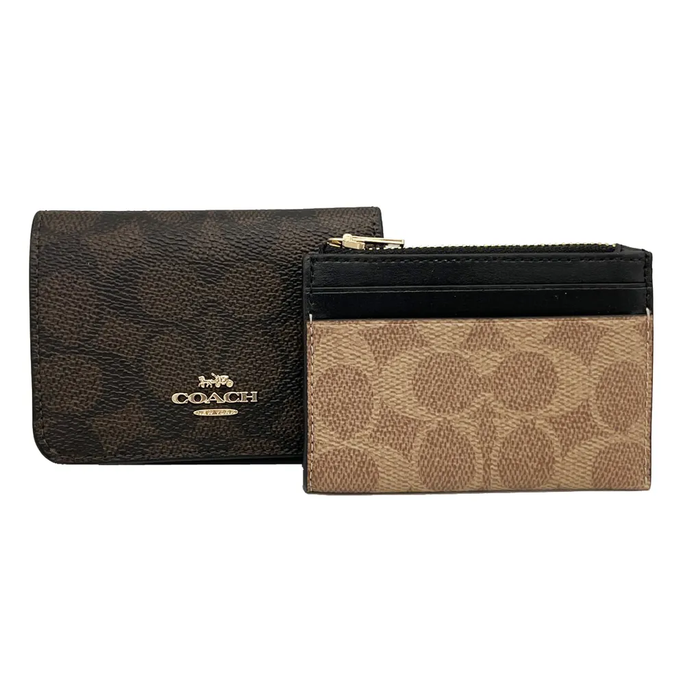 COACH C Logo拉鍊荔枝皮革暗扣二折短夾(銀字/牛仔藍) C2862 SVDE 歷史價格詳細信息