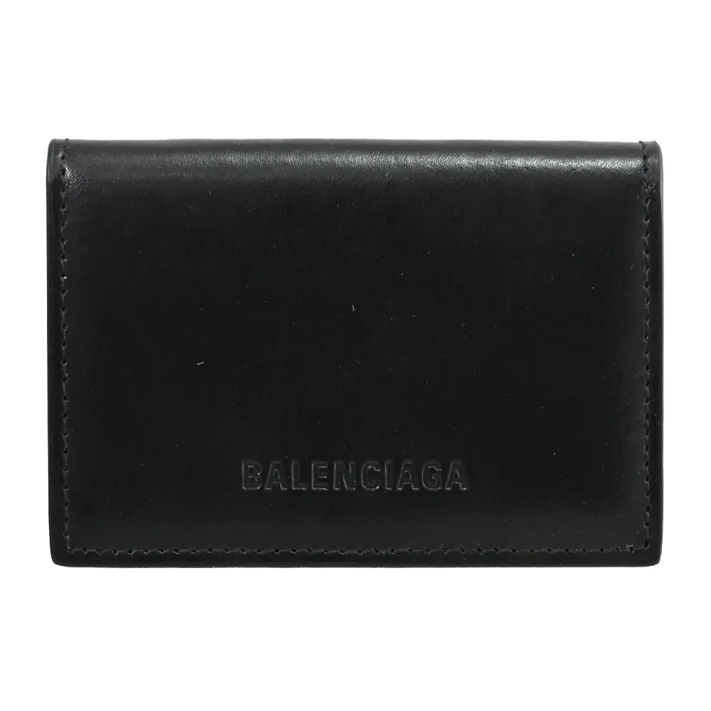 BALENCIAGA 巴黎世家 664037 質感亮面牛皮三折零錢小短夾.淺灰/藍 歷史價格詳細信息