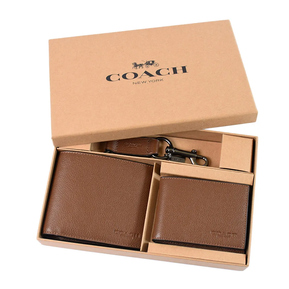 COACH 男款 荔枝紋證件/零錢包-黑色 歷史價格詳細信息