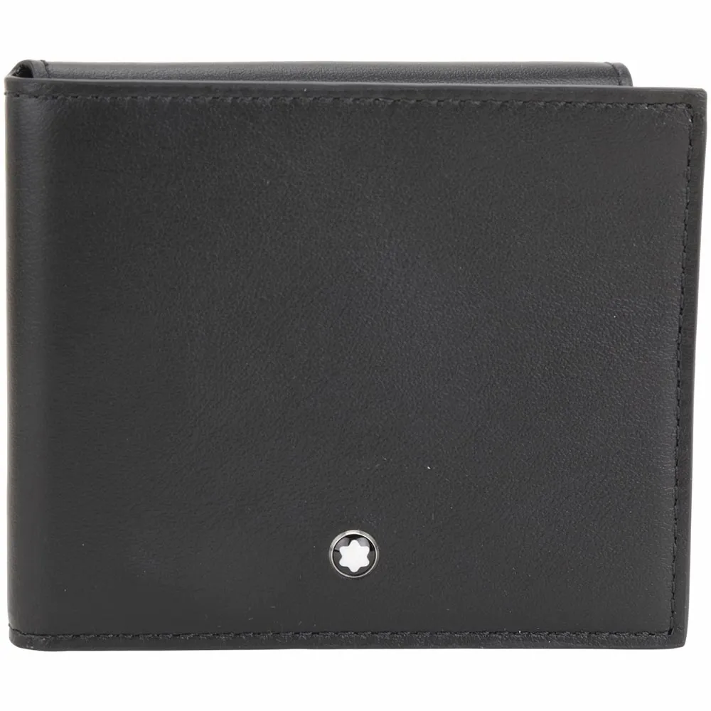 MONT BLANC Trio 軟皮系列小牛皮三折4卡薄款短夾(黑色) 198145 歷史價格詳細信息