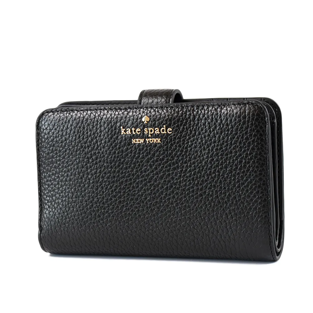 【KATE SPADE】Lena 荔枝紋釦式對開短夾-焦糖色 歷史價格詳細信息