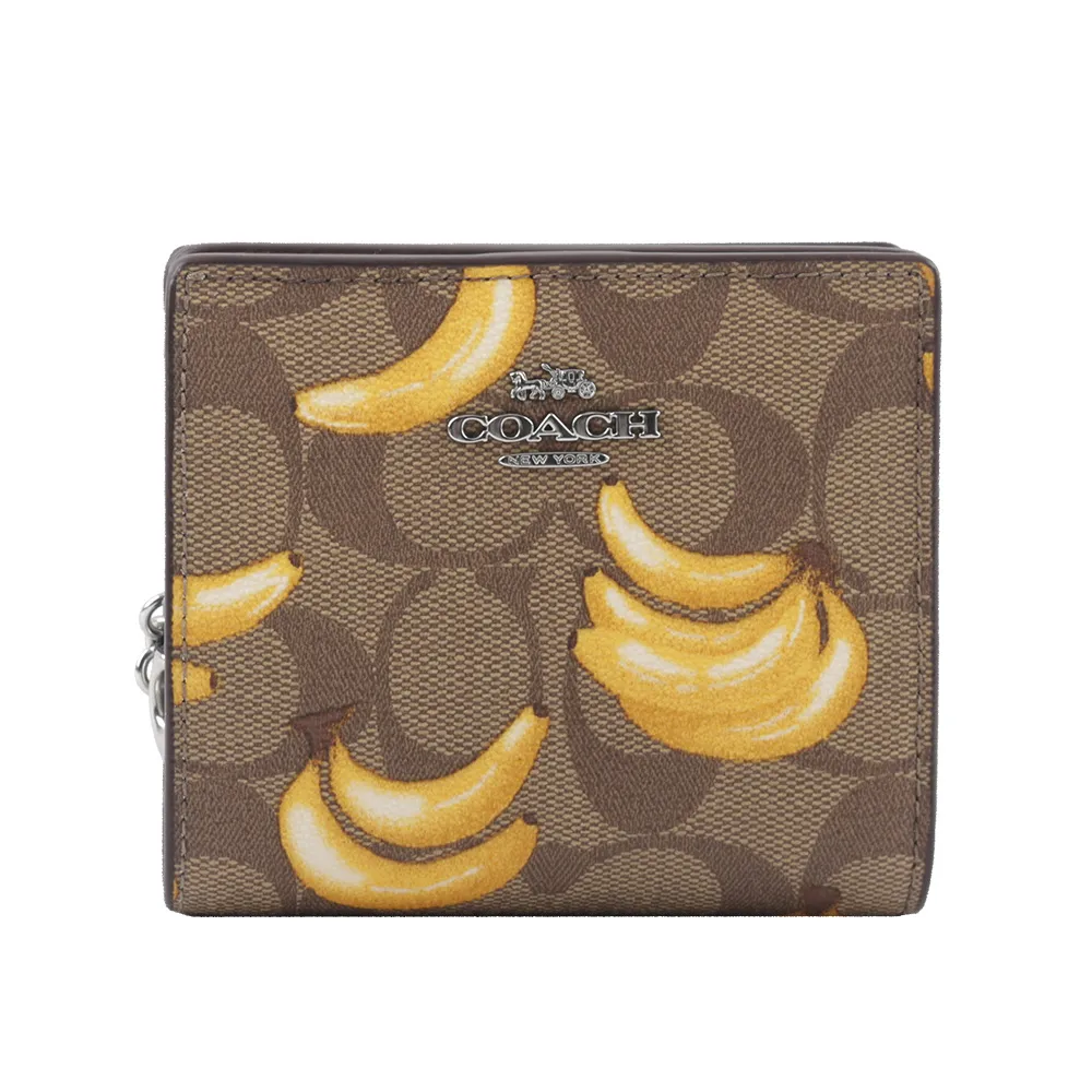 COACH C Logo拉鍊荔枝皮革暗扣二折短夾(銀字/牛仔藍) C2862 SVDE 歷史價格詳細信息