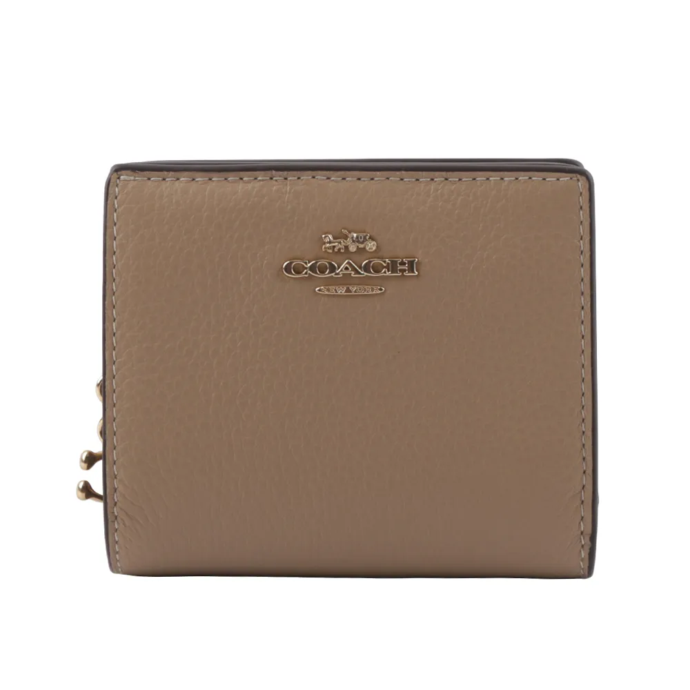 COACH C2862 金屬C LOGO荔枝皮革對折零錢短夾.淺棕 歷史價格詳細信息