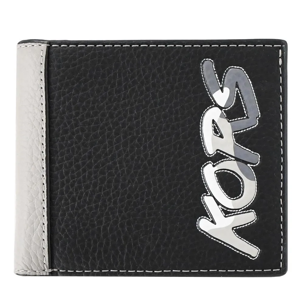 MICHAEL KORS COOPER 卡其色壓印Logo皮革X黃色條飾對開式短夾 歷史價格詳細信息