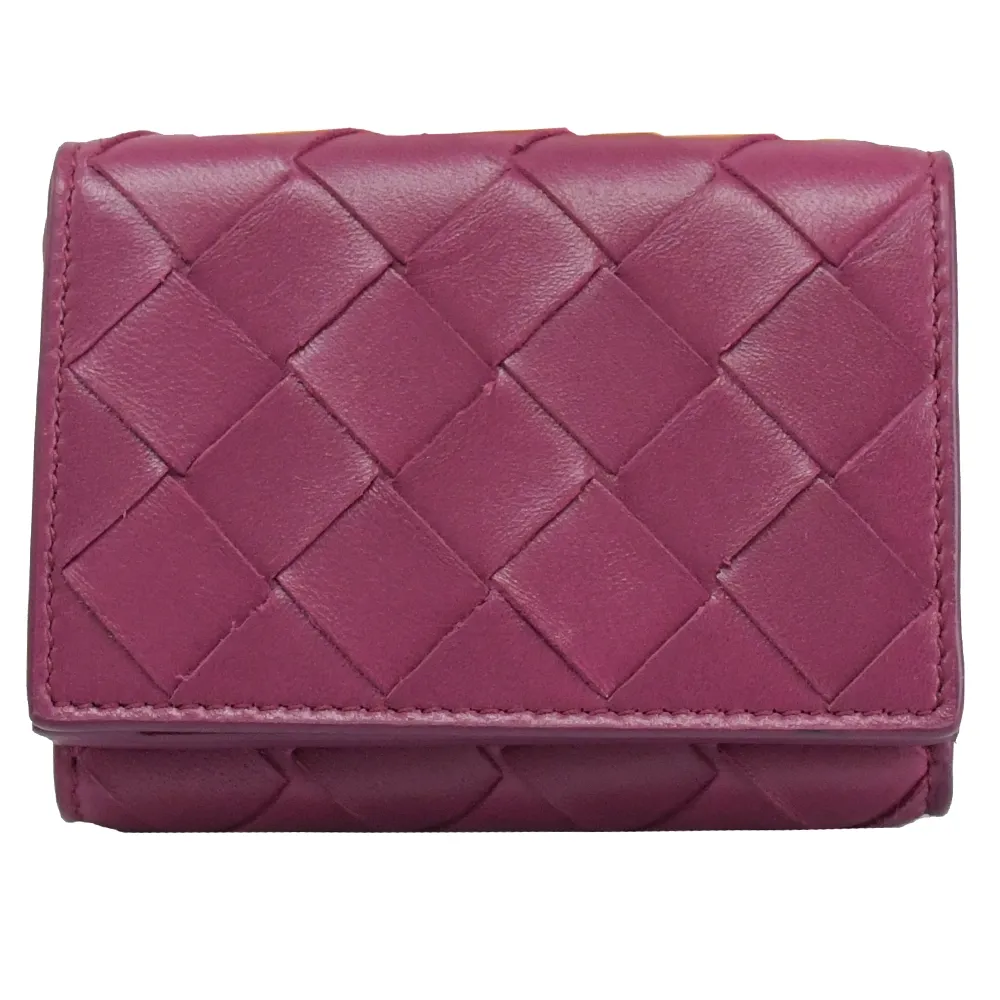 BOTTEGA VENETA 小牛皮編織零錢袋對開短夾(星際藍) 193642 V4651 8838 歷史價格詳細信息