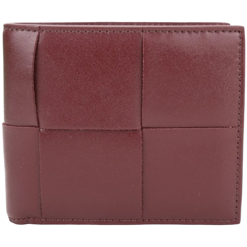 BOTTEGA VENETA 寬編織油蠟小牛皮6卡對折短夾(深綠色) 歷史價格詳細信息