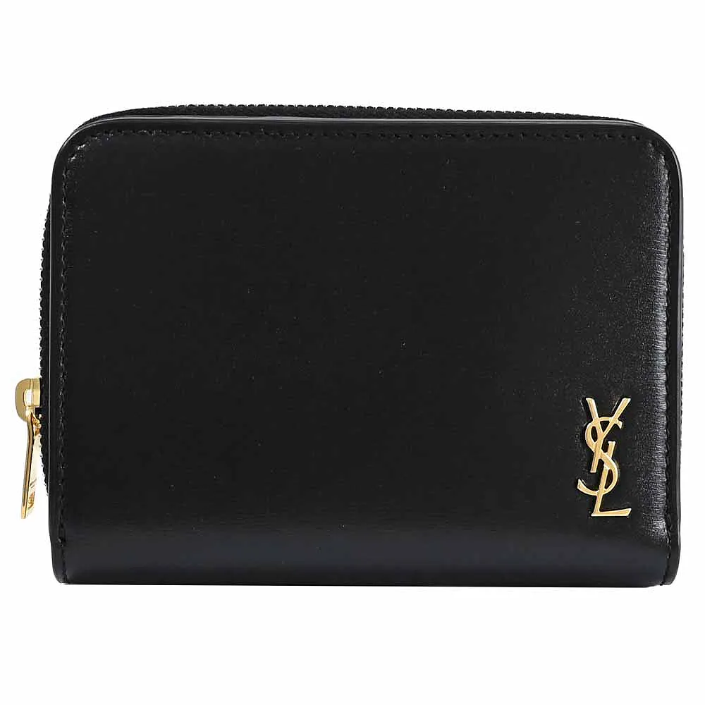 YSL 635264 鱷魚壓紋小牛皮簡易釦式卡片零錢包.黑 歷史價格詳細信息