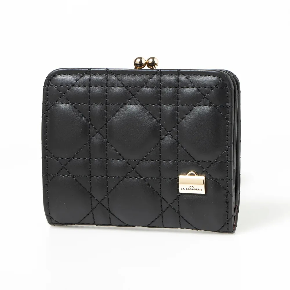 LA BAGAGERIE 菱格縫線拉鍊長夾(黑) 歷史價格詳細信息