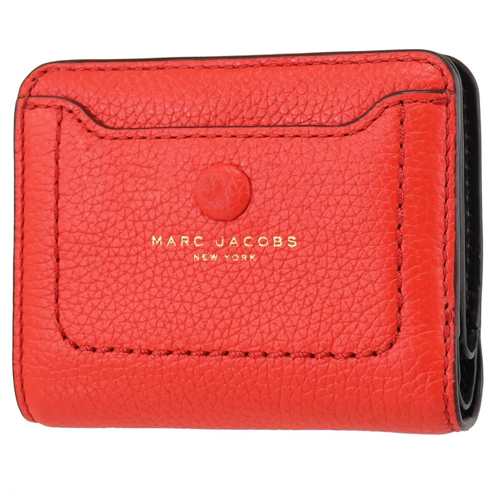 MARC JACOBS 馬克賈伯 圓標LOGO壓紋對開短夾.黑 歷史價格詳細信息