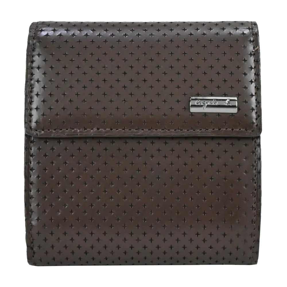 agnes b.皮革直紋飾帶翻蓋長夾-黑 歷史價格詳細信息