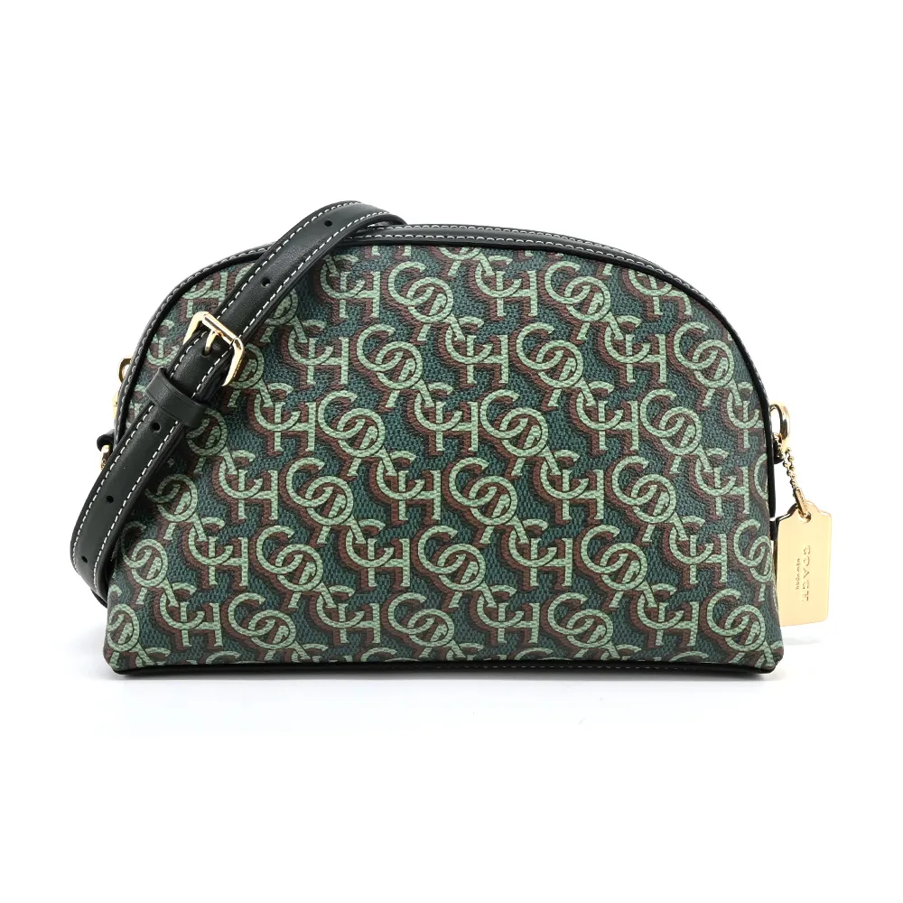COACH MONOGRAM PVC字母半月斜背包(米白) 歷史價格詳細信息