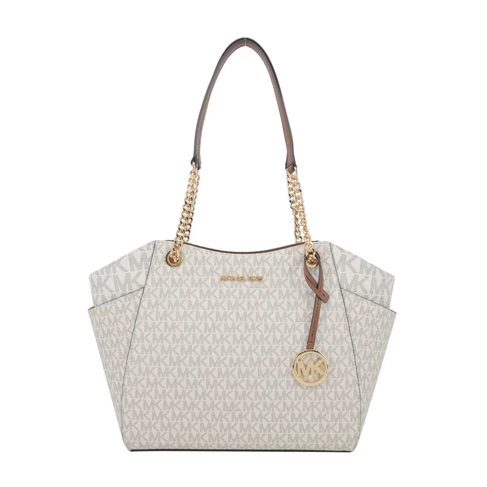 Michael Kors 金字滿版塗層帆布拉鍊中款直式斜背包(香草色) 35F1GTVC2B VANIL 歷史價格詳細信息