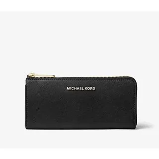 【Michael Kors】金字防刮皮革 滿版拉鍊式薄長夾 MK金屬LOGO(薄長夾 皮夾 手拿包) 歷史價格詳細信息