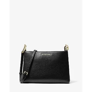 MICHAEL KORS TRISHA 金字Logo滿版MK咖啡X馬鞍棕色防刮三層斜背包 歷史價格詳細信息