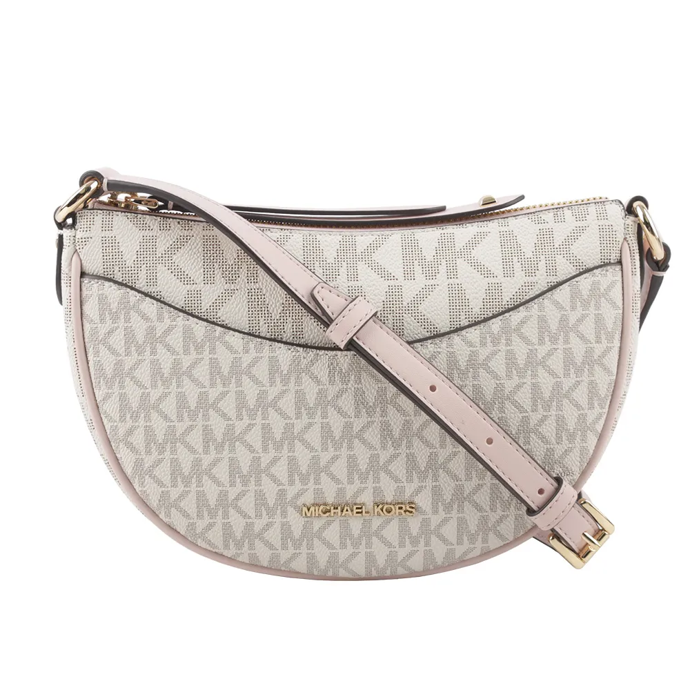 Michael Kors 金字滿版塗層帆布拉鍊中款直式斜背包(香草色) 35F1GTVC2B VANIL 歷史價格詳細信息