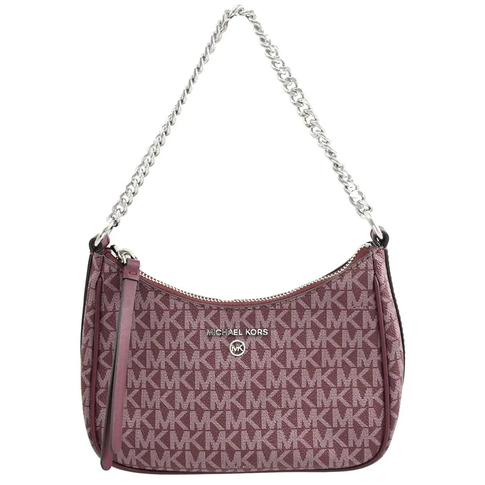 MICHAEL KORS Jet Set Charm 印花鍊帶肩背小提包.深咖 歷史價格詳細信息