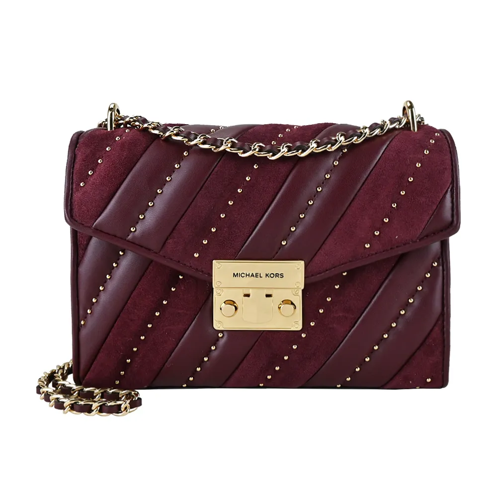 MICHAEL KORS 小MK拼圖LOGO100%純棉深櫻桃紅色圓領短袖上衣(男女皆宜) 歷史價格詳細信息