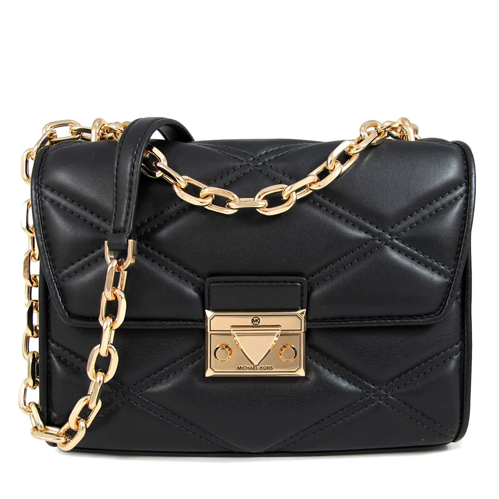 MICHAEL KORS SERENA 絎縫翻蓋肩斜背鍊包 黑色 (贈原廠防塵袋紙袋) 歷史價格詳細信息