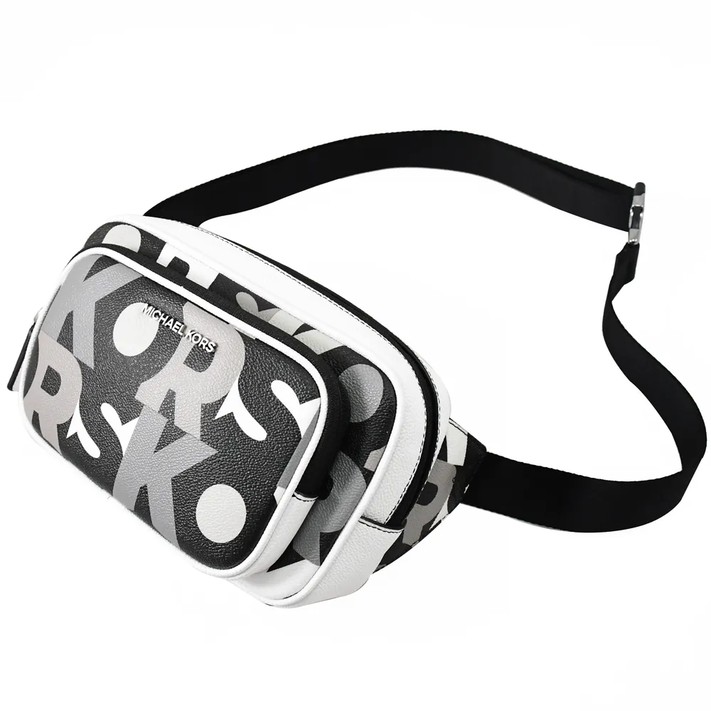 MICHAEL KORS COOPER 撞色條紋拼接四卡零錢短夾.黑灰 歷史價格詳細信息