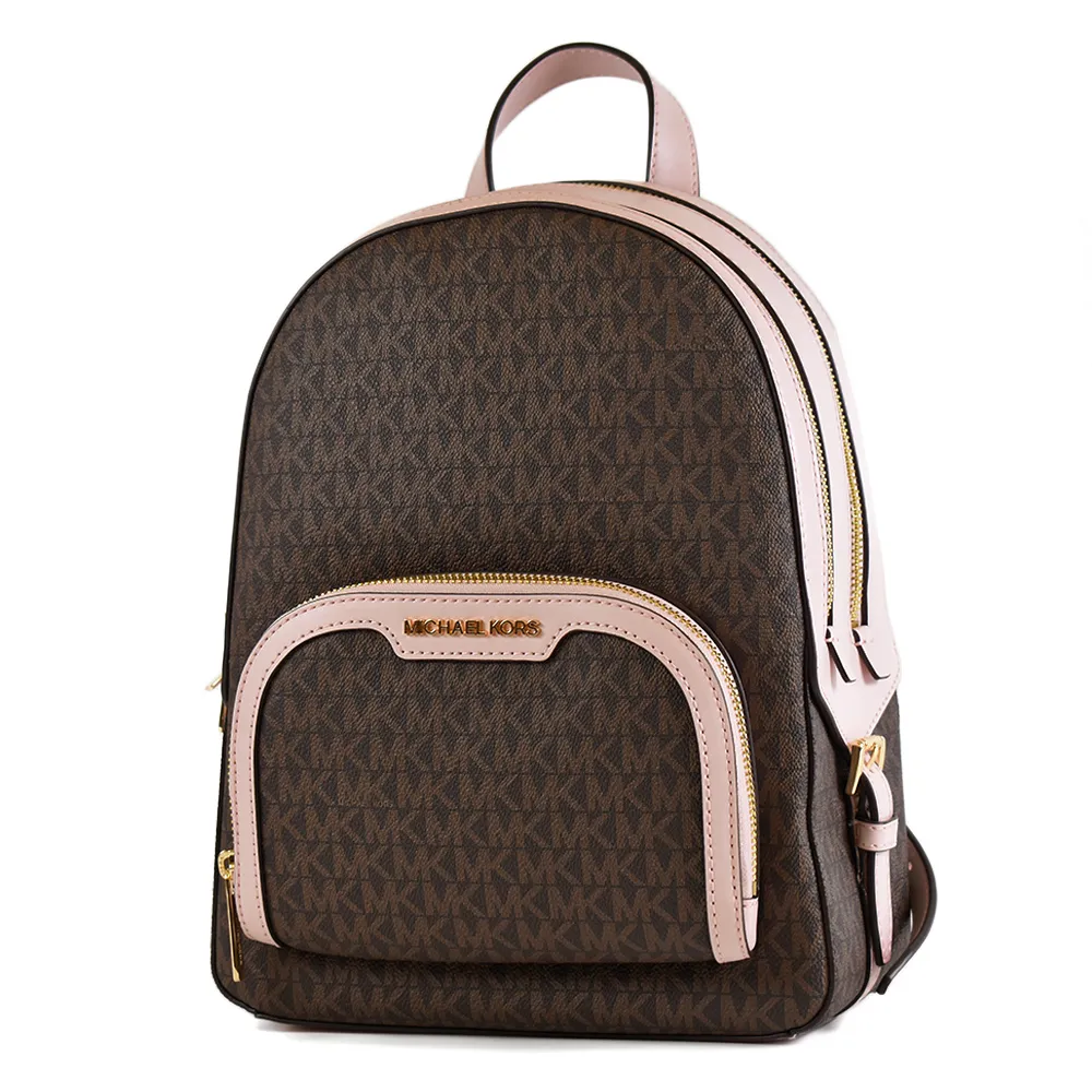 MICHAEL KORS JAYCEE 金字Logo滿版MK咖啡X馬鞍棕色三用包(手提/斜/後背) 歷史價格詳細信息