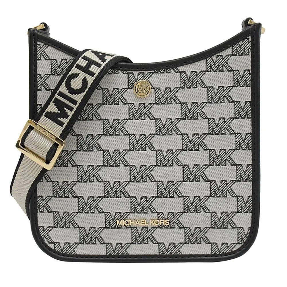 MICHAEL KORS BRILEY 銀色小圓扣黑色防刮滿版MK小牛角斜背包 歷史價格詳細信息