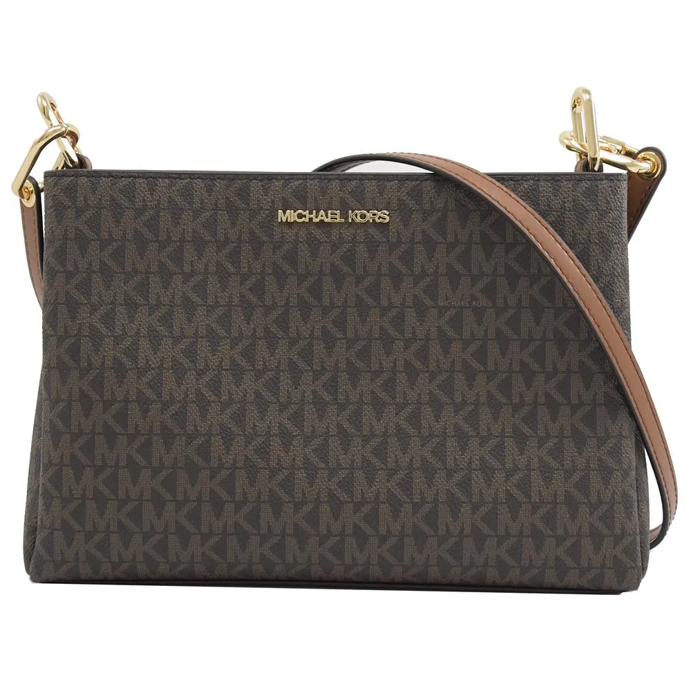 咖啡色斜背包內三層有下拉鍊可加大cm(櫃床黃opp布袋）9成新 歷史價格詳細信息