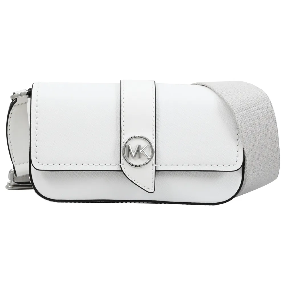 Michael Kors  金屬MK大吊飾方型卡夾防刮皮革 4卡/零錢包禮盒(瑪爾法米色 歷史價格詳細信息