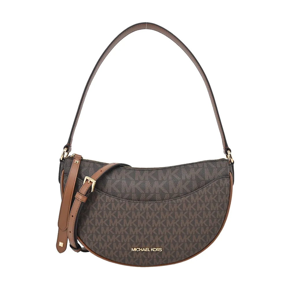 MICHAEL KORS DOVER 滿版PVC半月斜背包-小/米白粉 歷史價格詳細信息