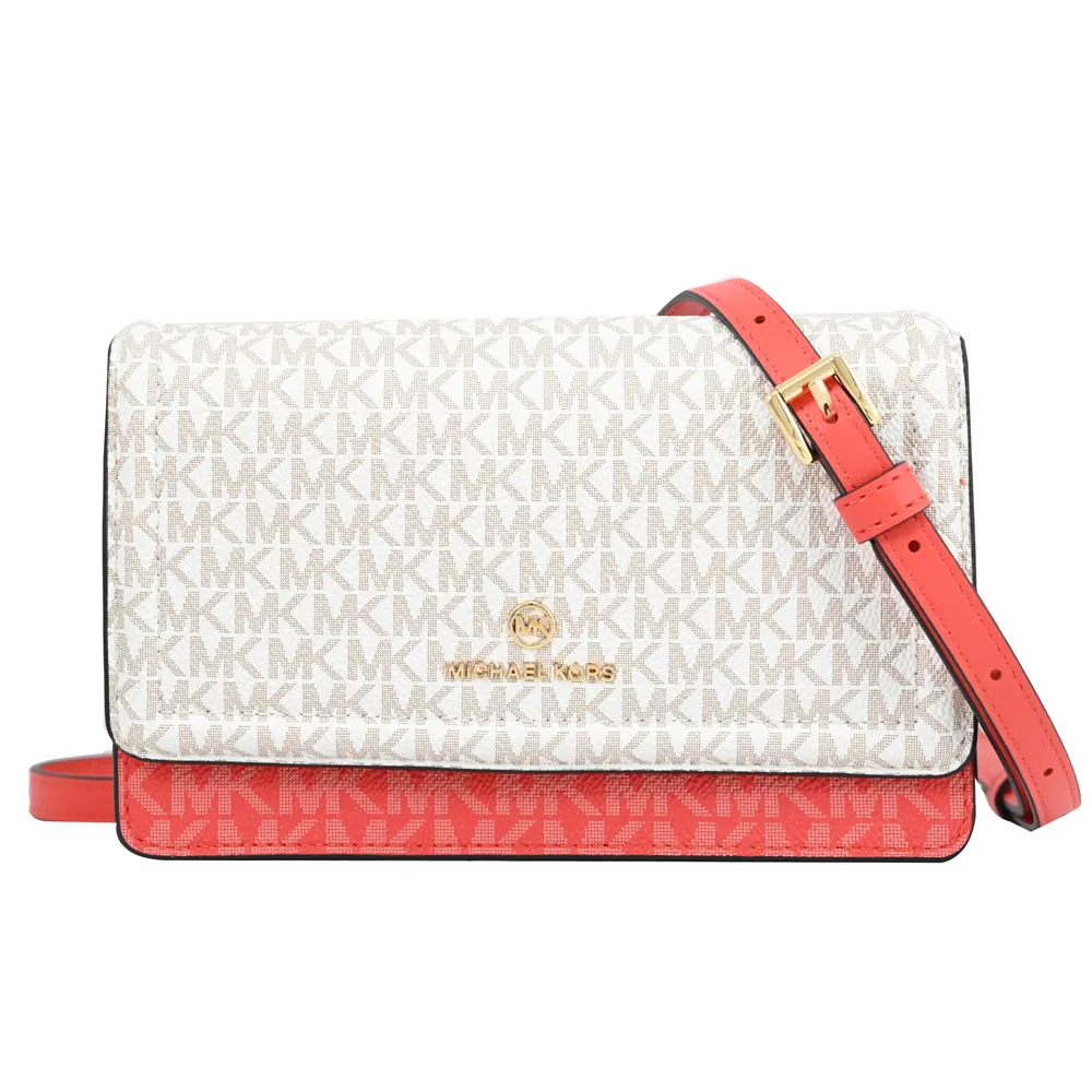 MICHAEL KORS Jet Set Charm 印花鍊帶肩背小提包.深咖 歷史價格詳細信息