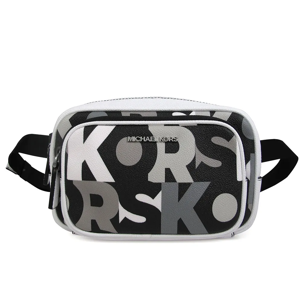 MICHAEL KORS COOPER 撞色條紋拼接四卡零錢短夾.黑灰 歷史價格詳細信息