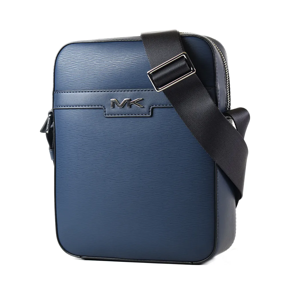 MICHAEL KORS 男款 水波紋皮革雙面用窄版皮帶-藍/黑 歷史價格詳細信息