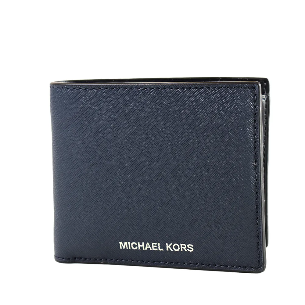 MICHAEL KORS 男款 燙印LOGO防刮八卡短夾/附證件夾-藍色 歷史價格詳細信息