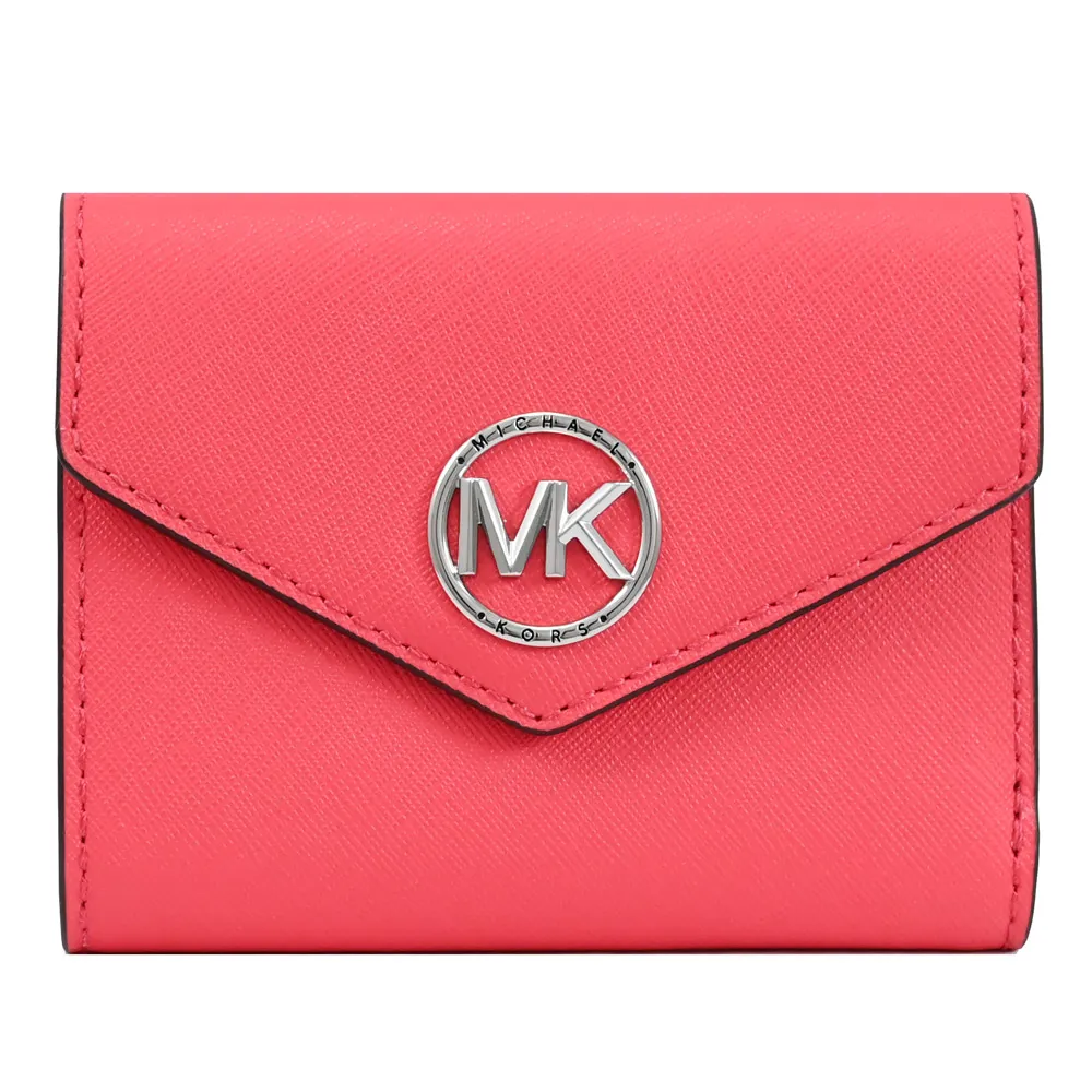 Michael Kors  金屬MK大吊飾方型卡夾防刮皮革 4卡/零錢包禮盒(瑪爾法米色 歷史價格詳細信息