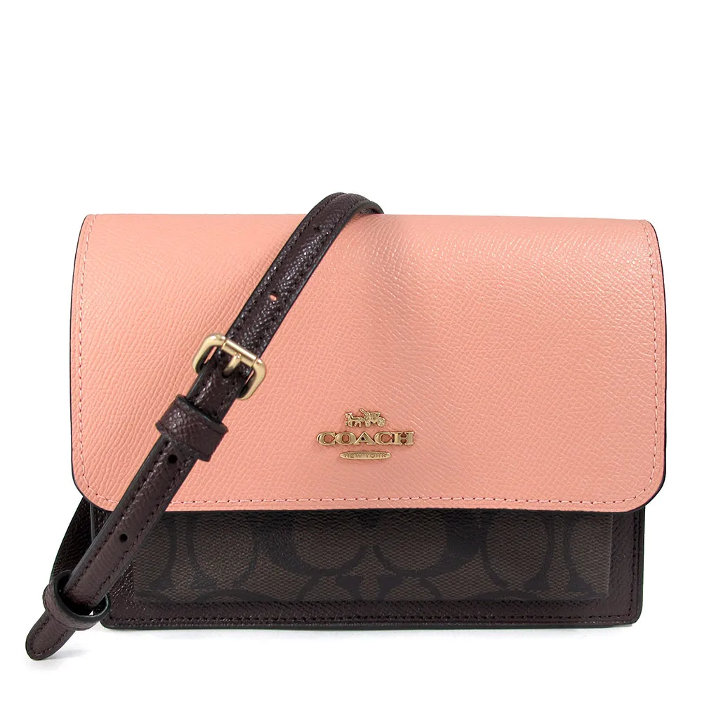 【COACH】金馬車防刮三層兩用水桶包(深咖/紅提把/S) 歷史價格詳細信息