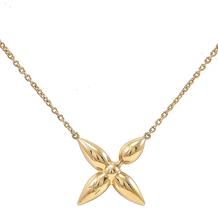 Louis Vuitton LV M00368 PETIT LOUIS 經典LV Circle水鑽鑲飾鎖骨項鍊.金 歷史價格詳細信息