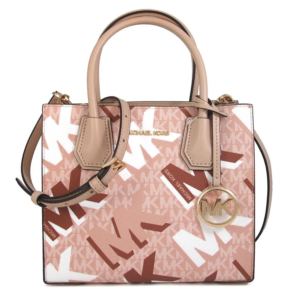 MICHAEL KORS Mercer 編織格紋三層手提兩用包.咖 歷史價格詳細信息