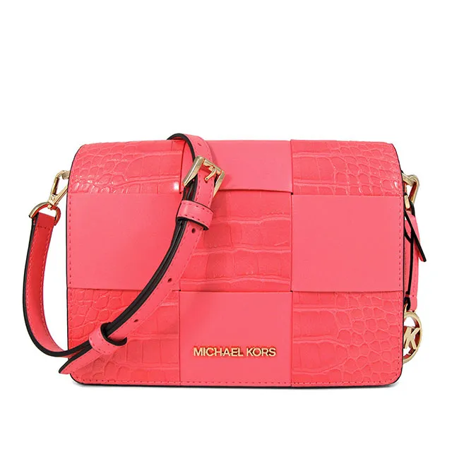 MICHAEL KORS Mercer 編織格紋三層手提兩用包.咖 歷史價格詳細信息