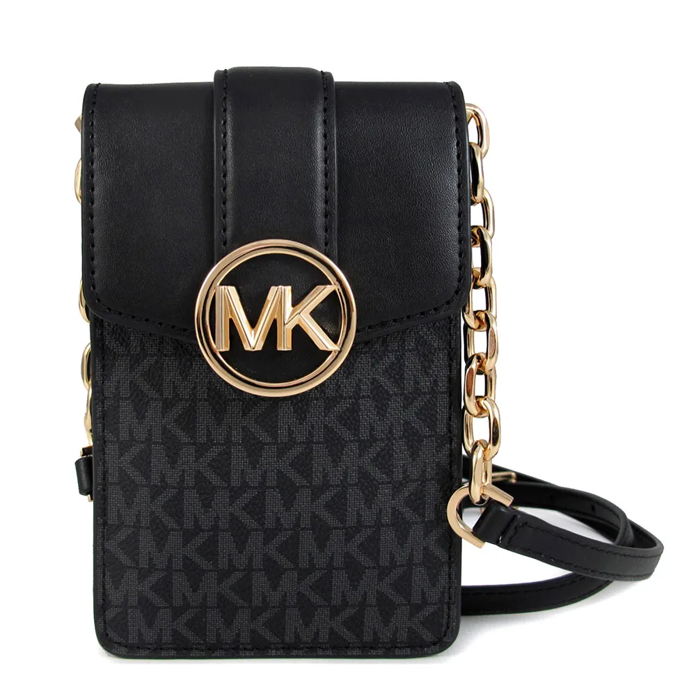 MICHAEL KORS CARMEN 印花LOGO鍊條防刮肩背包.咖/深咖 歷史價格詳細信息