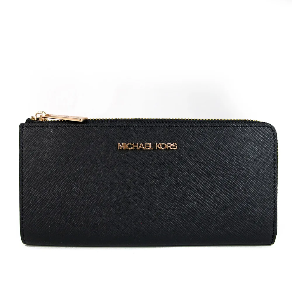 MICHAEL KORS JET SET TRAVEL 金字LOGO黑灰色防刮滿版MK手提式長夾 歷史價格詳細信息