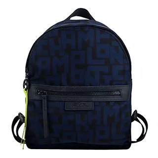 【LONGCHAMP】Le Pliage LGP系列滿版字母尼龍短把手提/斜背兩用水餃包(中/黑X白) 歷史價格詳細信息