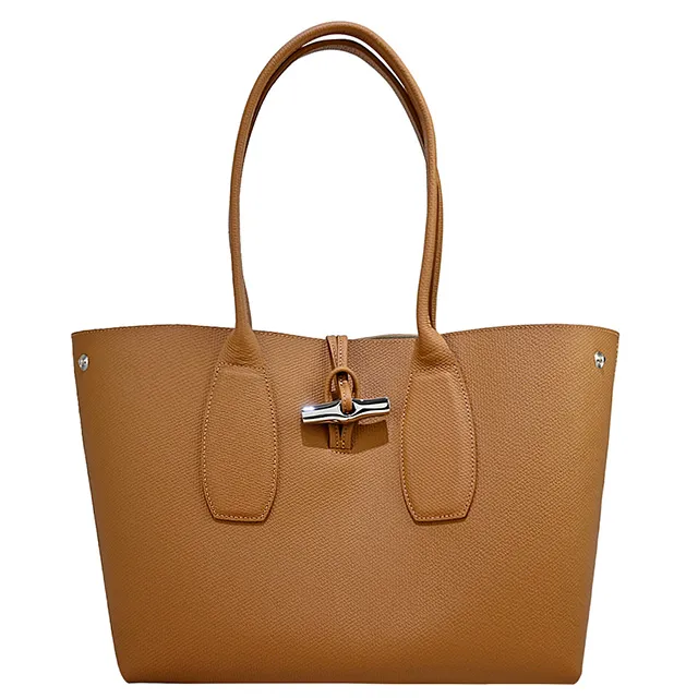 LONGCHAMP ROSEAU系列竹節卵石紋牛皮肩背托特包(紅) 歷史價格詳細信息