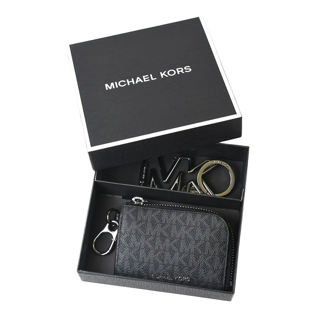 MICHAEL KORS 男款 緹花LOGO小MK雙釦頭雙面用寬版皮帶禮盒組-黑色 歷史價格詳細信息