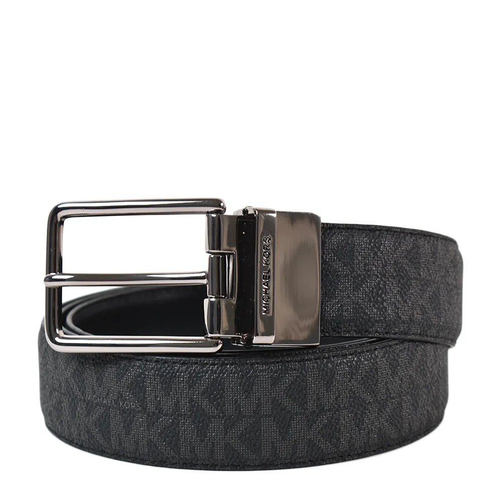 MICHAEL KORS 銀釦鏤空LOGO滿版PVC雙面皮帶-棕/黑 歷史價格詳細信息