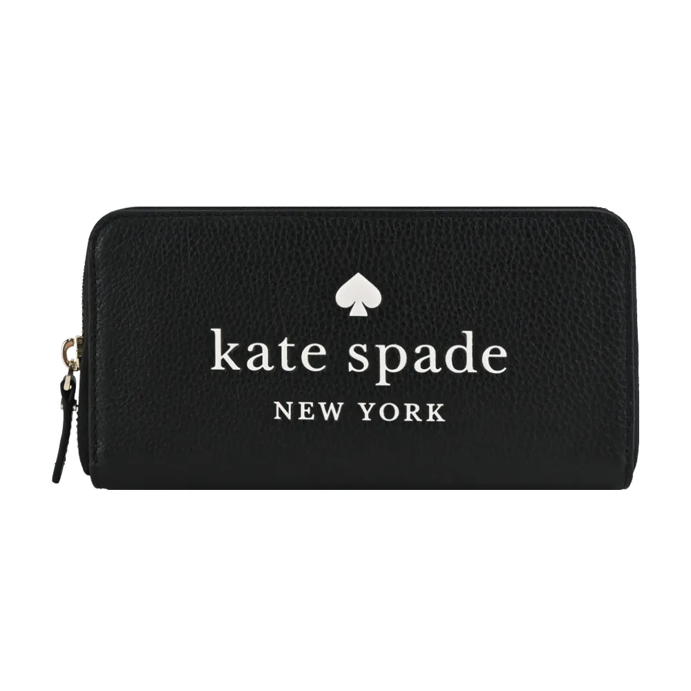 KATE SPADE 荔枝紋釦式對開長夾-黑色 歷史價格詳細信息