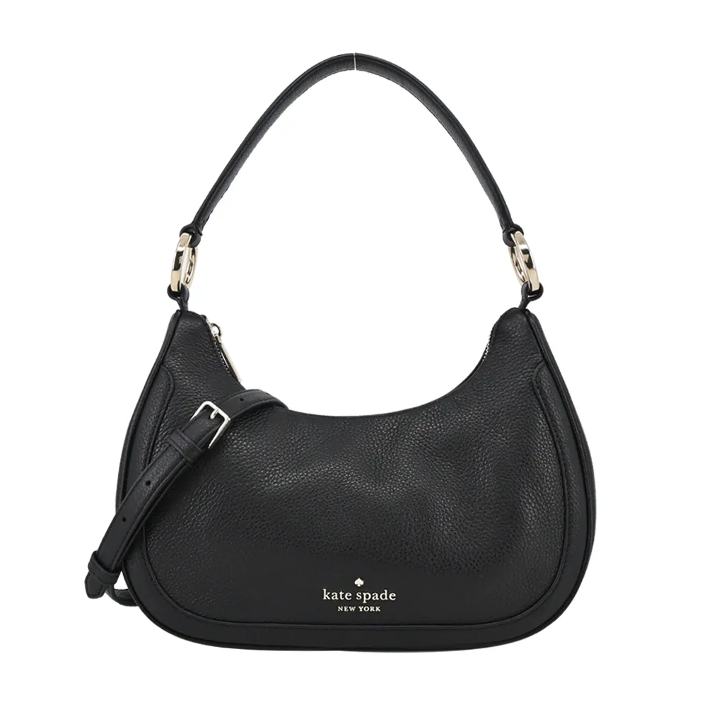 Kate Spade荔枝紋壓印LOGO拉鍊長夾-黑 歷史價格詳細信息