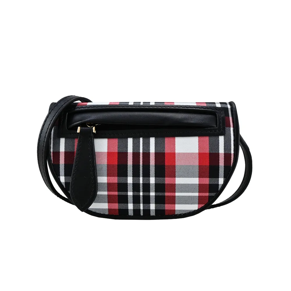 BURBERRY  Tartan Olympia 小牛皮迷你鍊帶肩背包(紫羅蘭) 歷史價格詳細信息