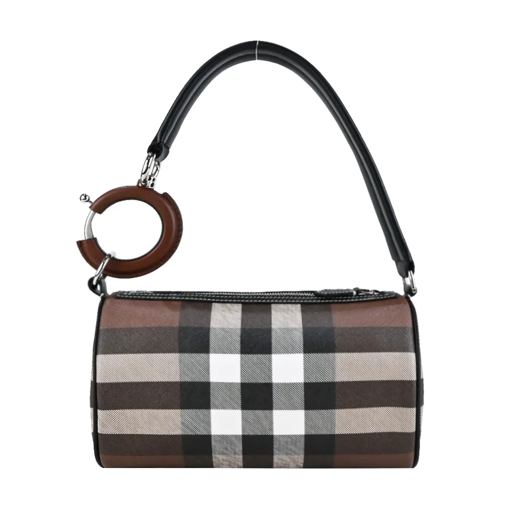 BURBERRY 大格紋帆布ㄇ形拉鍊長夾(灰褐色/棕色) 80845601 歷史價格詳細信息