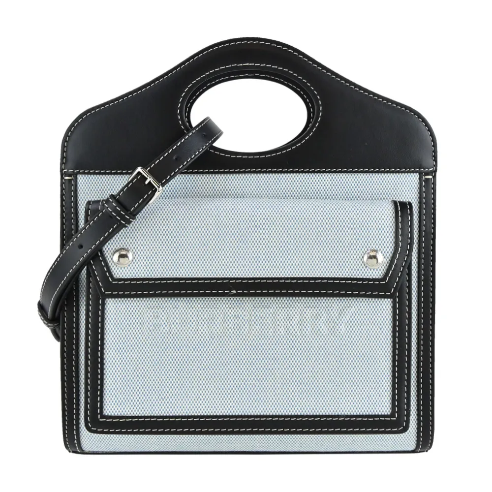 BURBERRY 帆布皮革邊迷你 Frances 手提/斜背托特包 歷史價格詳細信息