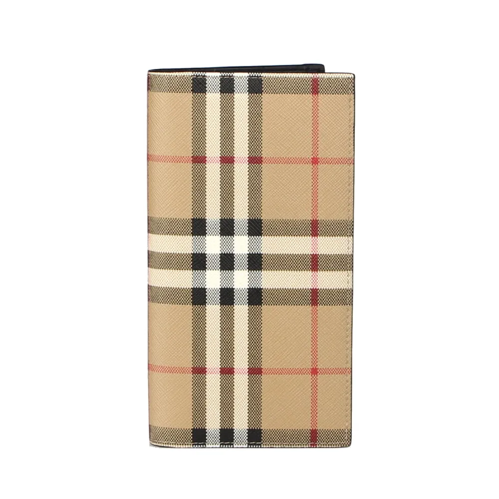 BURBERRY Vintage check 經典格紋對開長夾(卡其) 歷史價格詳細信息