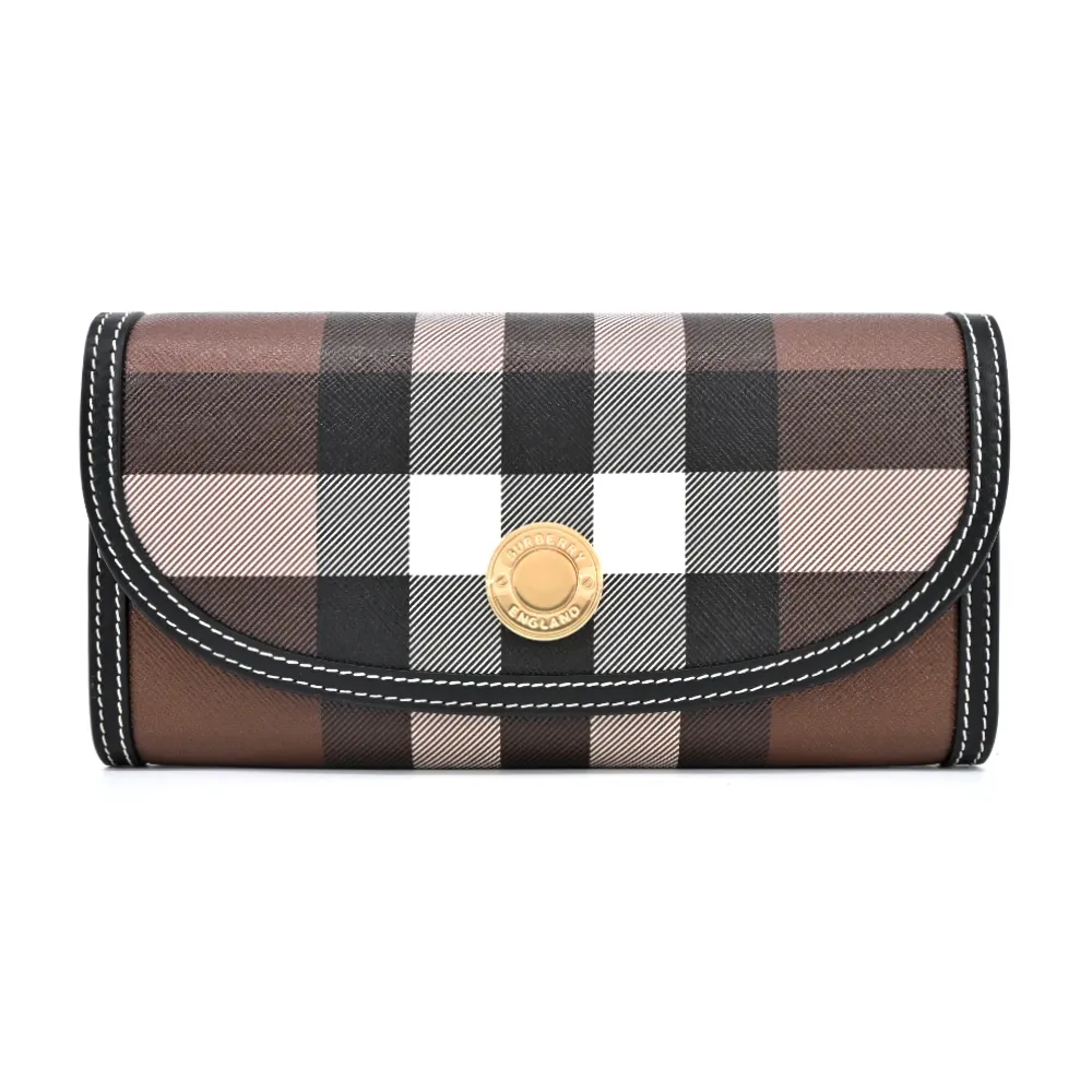 BURBERRY 浮雕LOGO格紋 皮革小型三折短夾(暗樺木棕色) 歷史價格詳細信息